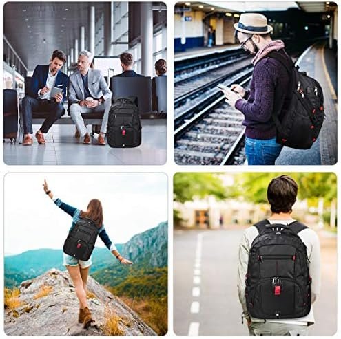 NUBILY Laptop Backpack 17 Inch Waterproof Extra Large TSA Travel Backpack Anti Theft College Business Mens Backpacks with USB Charging Port 17.3 Gaming Computer Backpack for Women Men Black 45L - Image 9