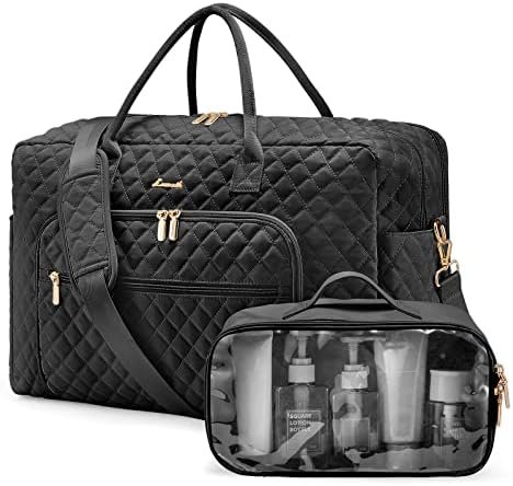 LOVEVOOK Travel Duffle Bag, Weekender Bag for Women with Toiletry Bag Carry on Overnight Bag with Laptop Compartment, Yoga Gym Bag with Wet Pocket Shoe Bag, Hospital Bag for Labor and Delivery