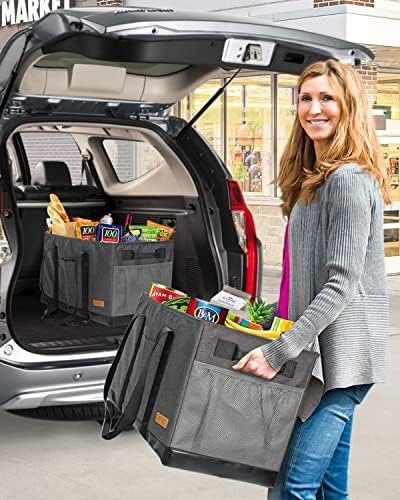 WONDAY Large Stand Up Utility Tote Bag, Reusable Grocery Bags Foldable with Waterproof Bottom - Image 7