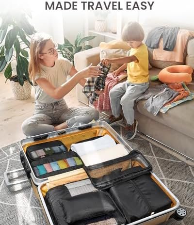 Packing Cubes for Travel - 8 Set of Packing Cubes for Suitcases - Packing Cubes for Carry on Suitcase Organizer Bags Set for Travel Accessories, Travel Bags Organizer for Luggage (Black) - Image 7