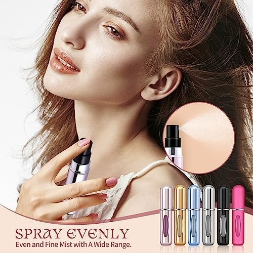 Portable Perfume Travel Refillable Bottle, Travel Size Cologne Atomizer Dispenser, Pocket Purse Perfume On The Go Container, Spray Bottles For Traveling 5ml (6 Pack) - Image 6