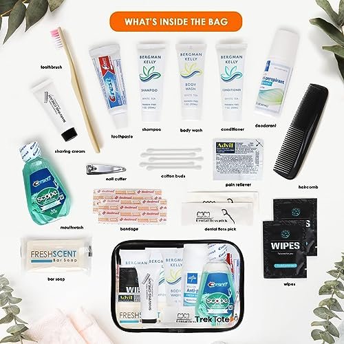 TrekTote 20-Piece Travel Toiletry Convenience Kit - Personal Care Travel Hygiene Essentials Bag with Unisex Toiletries. TSA-Approved Travel Size Kit for Men and Women with Essential Toiletries - Image 2