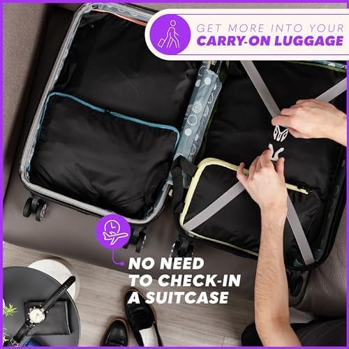 Compression Packing Cubes Travel, 4 Set/6 Set Packing Cubes for Carry on Suitcase, Suitcase Organizer Bags Set, Compression Bags Travel, Best Travel Packing Cubes Compression - with Inside Pockets - Image 2