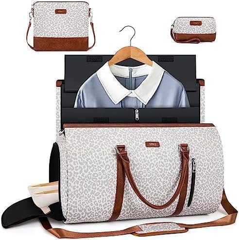 Convertible Garment Duffel Bag for Travel - Carry On Garment Bags With Toiletry Bag Large Weekender Bag for Men Women 2 in 1 Hanging Suitcase Suit Travel Duffel Overnight Bags 4pcs Set - Image 8