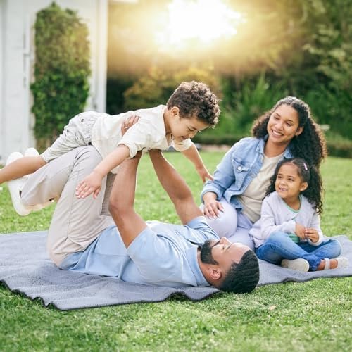 Titanker Outdoor Picnic Blankets, Camping Blanket Waterproof Blanket and Outdoor Pillow 2-in-1, 83''X 55'' Car Blanket with Storage Bag, Stadium Blanket for Hiking, Camping, Camo Blue - Image 2