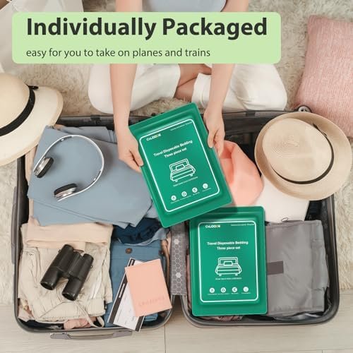 2 Pack Disposable Bed Sheets for Hotel, Portable Bedspread, Disposable Bedding Set with 2 Bed Sheet 2 Quilt Cover and 4 Pillowcase for Travel - Image 7