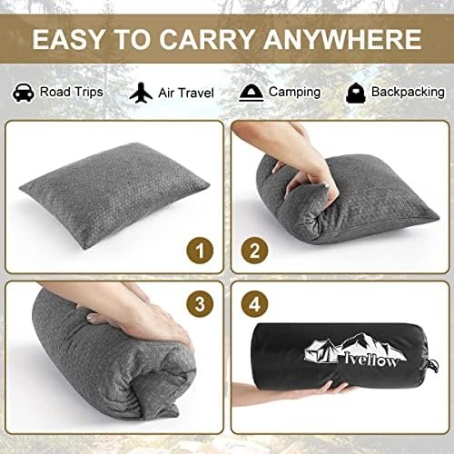 Ivellow Travel Pillow Compressible Camping Pillow for Sleeping Shredded Memory Foam Pillow Compact Firm Supportive Pillow for Adults Kids Outdoor Backpacking Hiking Essential Gear - Image 8