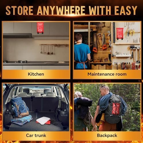 Elecshion Emergency Fire Blanket for Home and Kitchen Fire Extinguishers for The House x10 Fiberglass Fireproof Blanket Fire Retardant Blankets Grease Spray for Home - Image 5