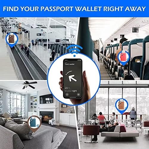 Airtag Passport Holder Cover Wallet Travel Essentials Leather Travel Wallet Rfid Blocking Case Vacation Travel Must Haves Travel Accessories for Men Women (117#Brown) - Image 8