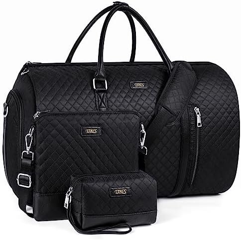 Convertible Garment Duffel Bag for Travel - Carry On Garment Bags With Toiletry Bag Large Weekender Bag for Men Women 2 in 1 Hanging Suitcase Suit Travel Duffel Overnight Bags 4pcs Set
