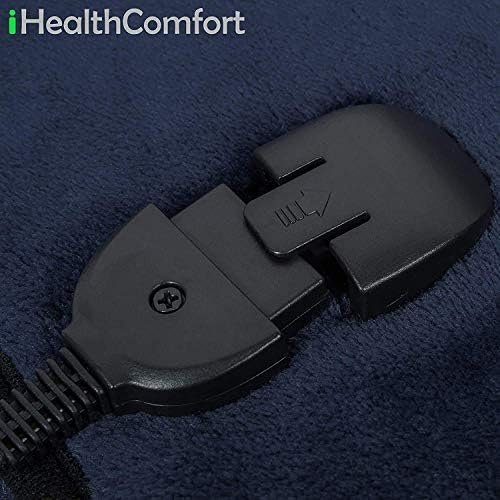 Machine Washable Electric Heated Blanket,12Volt Car Travel Blanket with Hi/M/Lo Heating 30/45/60 mins Auto-Off Timer,Warm for Truck/SUV/Van Driving(55.1"x39.4")(Navy Blue and Grey) - Image 3