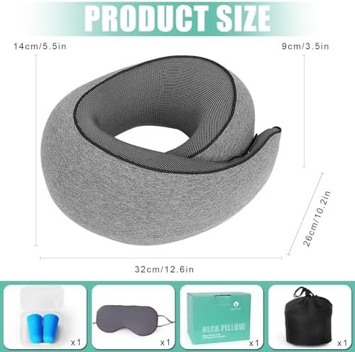 2024 New Travel Pillow, Neck Pillow Airplane, Neck Pillow, Memory Foam Travel Pillow, Travel Neck Pillow, Airplane Travel Essentials, Grey - Image 2