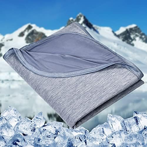 HOMFINE Cooling Blankets for Hot Sleepers - Summer Blanket Thin Lightweight Breathable Soft Double Side Blanket for Bed Couch Sofa, Keep Cool for Night Sweats (Blue, 50 x 70 inches)