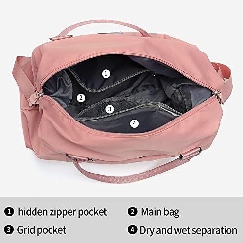 Womens travel bags, weekender carry on for women, sports Gym Bag, workout duffel bag, overnight shoulder Bag fit 15.6 inch Laptop Pink Large - Image 8