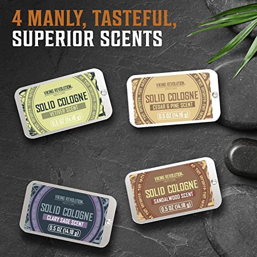 Viking Revolution 4 Pack Mens Solid Colognes Men 0.5 Oz - Men Solid Perfume with Cedar Wood, Clary Sage, Vetiver, Sandalwood Cologne for Men - Balm Cologne for Mens Cologne Balm Travel Cologne Wax - Image 2