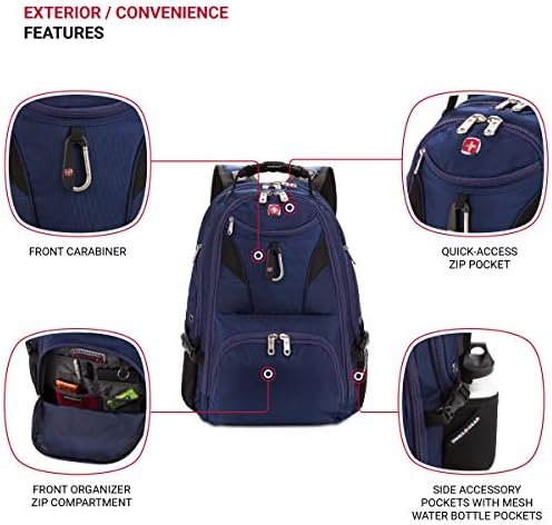 SwissGear 5977 ScanSmart Laptop Backpack, Navy, 17-Inch - Image 3