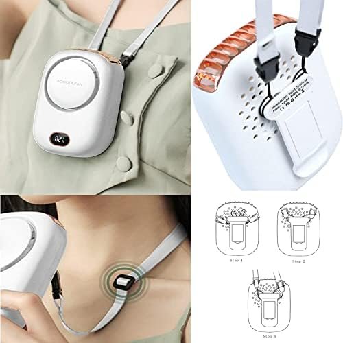 Portable Neck Fan, Handheld Mini Fan Small Personal Fan, Hand Held Fan USB Rechargeable Eyelash Fan for Kids Girls Boys Woman Man Home Outdoor Travel (White) - Image 6