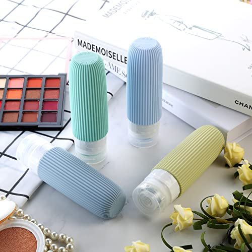Travel Bottles for Toiletries, Tsa Approved 3oz Portable Travel Bottles, BPA Free Leak Proof Squeezable Silicone Travel Size Containers, Travel Accessories with Clear Toiletry Bag (4 Pack) - Image 8
