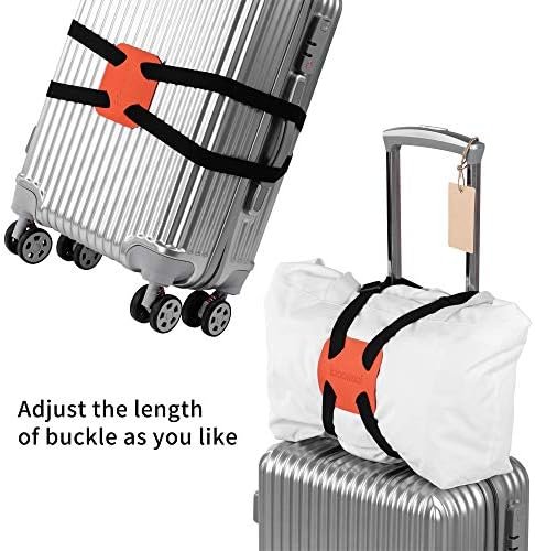 Luggage Straps , luggage add a bag strap,travel must haves High Elastic Suitcase Adjustable Belt Bag Bungees with Buckles (Orange) - Image 3