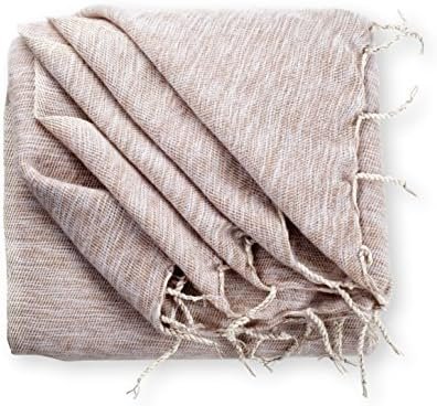 Handmade Soft Wool Shawl Wrap Pashmina Mothers Day or Christmas Gift Wearable Blanket, Over Sized Winter Scarf 50" x 72" Nepali Blanket Throw - Beige for Women - Image 8