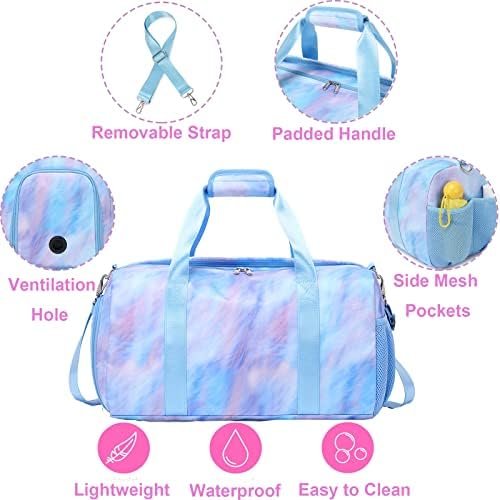 Dance Bag Girls Duffle Bag Teen Sports Gym Bag Travel Bag for Weekender Sleepover Overnight Bag with Shoe Compartment and Wet Pocket - Image 4