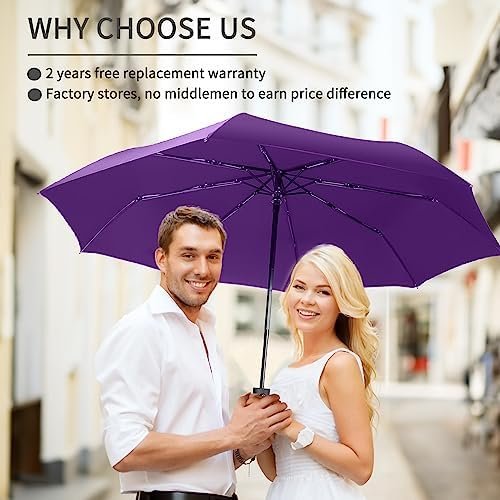 MRTLLOA 42/49 Inch Compact Windproof Travel Umbrella for Rain, Lightweight, Portable, Automatic, Strong, Waterproof Folding Umbrellas for Women, Men and Teenagers - Image 4