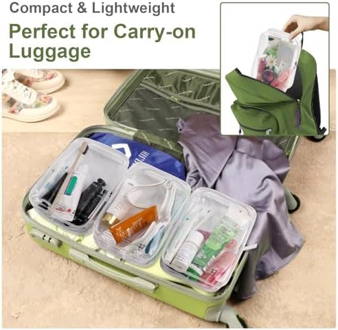 2 Pack Quart Size Travel Bag Tsa Approved Toiletry Bag Clear Makeup Organizer Zipper Pouch for Carry On Liquids Toiletries International Travel Must Haves Airplane Essentials for Women Flying - Image 6