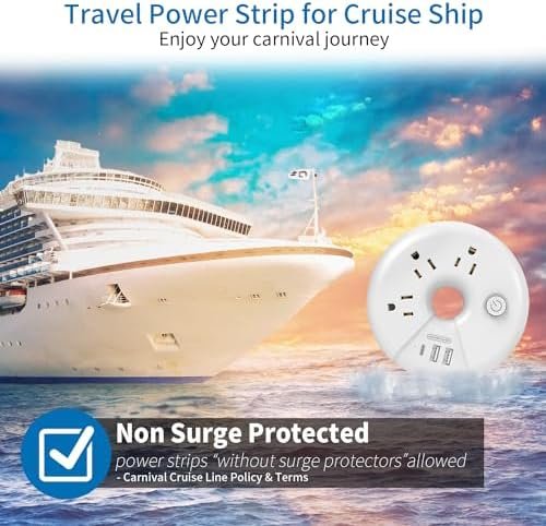 Travel Power Strip, NTONPOWER 3 Outlets 3 USB Portable Desktop Charging Station Short Extension Cord 3ft for Office, Home, Hotels, Cruise Ship, Nightstand, White - Image 5