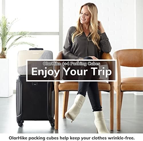 8 Pieces Packing Cubes for Travel, Sturdy Suitcase Organizer in 4 Sizes (Extra Large, Large, Medium, Small), OlarHike Luggage Cubes with Toiletry Bag, Travel Essentials, Cruise Ship Gifts for Women - Image 8