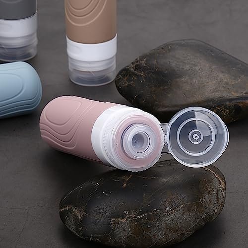 Travel Bottles for Toiletries, Tsa Approved 3oz Portable Travel Bottles, BPA Free Leak Proof Squeezable Silicone Travel Size Containers .(5 Pack)- Light Colors - Image 3