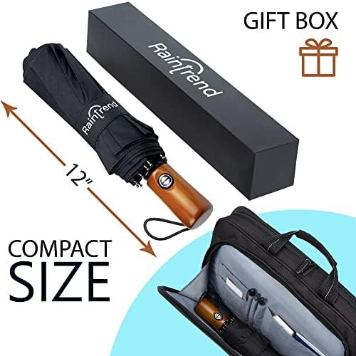 Premium Umbrellas for Rain Windproof Double Canopy,Travel Umbrella,Compact Automatic Umbrella,Oversized Umbrella Black Umbrella for Men and Women,Mens Umbrella Compact - Image 3