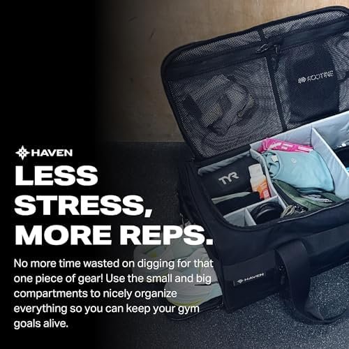 Small Duffel, Gym Bag, Tote Bag, Patented Design, Organized & Spacious, Perfect for Travel, w/Padded Shoulder Strap & Ventilated Shoe Garage™, Durable Material, Convenient (Black) - Image 6