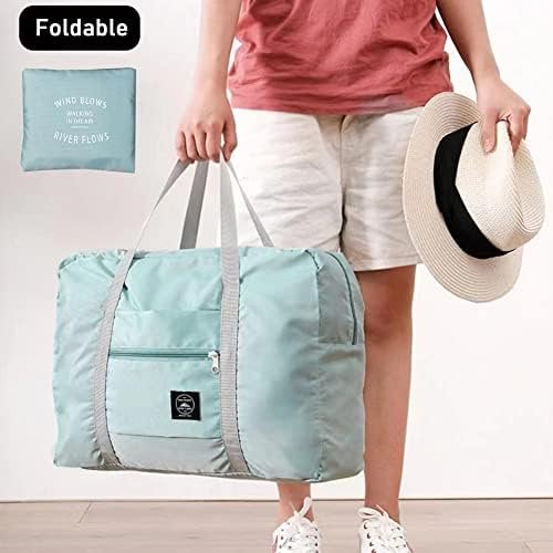 Foldable Travel Duffel Bag (2 Pack), For Spirit Airlines, Weekender Overnight Bag, Tote Carry on Luggage Sport Duffle Weekender Overnight for Women and Girls (Pink Blue) - Image 2