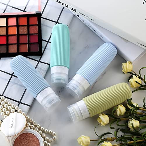 Travel Bottles for Toiletries, Tsa Approved 3oz Portable Travel Bottles, BPA Free Leak Proof Squeezable Silicone Travel Size Containers, Travel Accessories with Clear Toiletry Bag (4 Pack) - Image 9