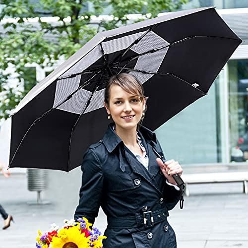 G4Free UPF 50+ UV Protection Travel Umbrella 42/46 Inch Windproof Silver Coating Sun Blocking Umbrella - Image 7