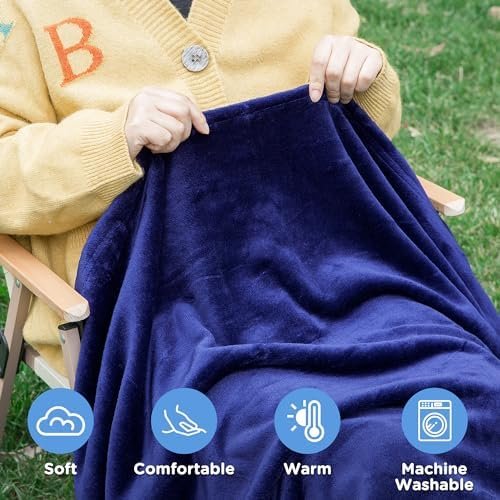 ATsense Travel Blanket Pillow, Premium 2 in 1 Soft Airplane Blanket Compact with Bag Pillowcase, Hand Luggage Sleeve and Backpack Clip - Travel Essentials for Long Trips, Flying and Car, Navy Blue - Image 3