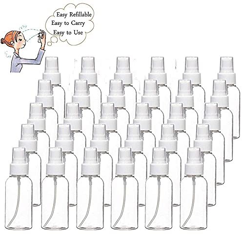 Spray Bottles, 30 Pack 30ml 1oz Clear Empty Fine Mist Plastic Mini Travel Bottle Set, Small Refillable Liquid Containers - Image 5