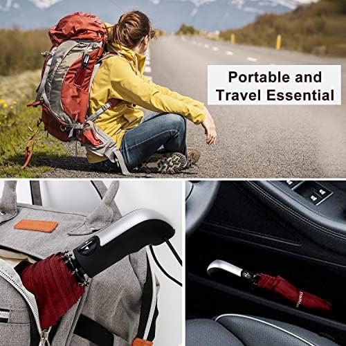TradMall 2 Pack Travel Umbrella Windproof 46/56 Inches Large Canopy Reinforced Fiberglass Ribs Auto Open & Close - Image 6