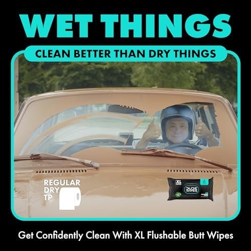 DUDE Wipes - Flushable Wipes Travel Pack - 6 Pack, 108 Wipes - Mint Chill Extra-Large Adult Wet Wipes - Vitamin-E, Aloe Vera, Eucalyptus, and Tea Tree Oils - Septic and Sewer Safe Butt Wipes - Image 5