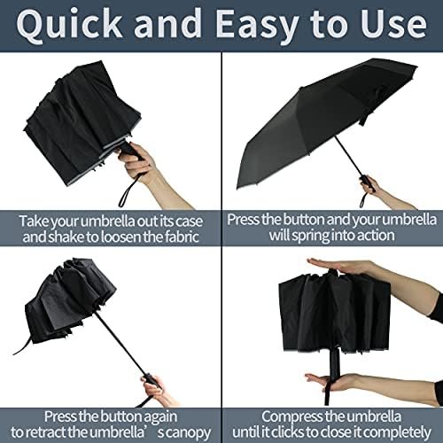 BAODINI Windproof Compact Rain Umbrella for Travel 42/46 Inch Premium Fabric Auto Open Perfect for Purse and Backpack Portable Umbrella for Women and Men - Image 5