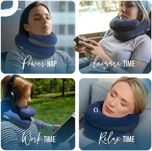 BCOZZY Neck Pillow for Travel Provides Double Support to The Head, Neck, and Chin in Any Sleeping Position on Flights, Car, and at Home, Comfortable Airplane Travel Pillow, Large, Black - Image 5