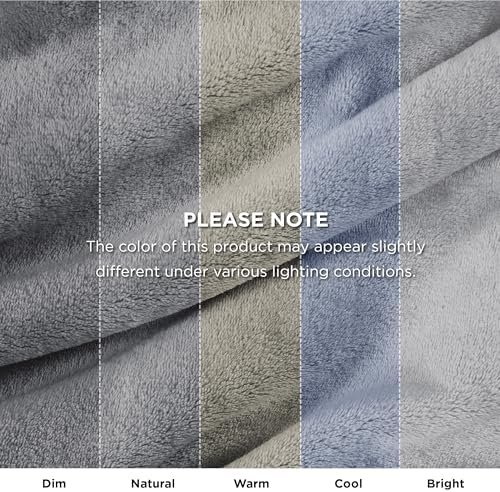 Bedsure Fleece Blankets Twin Size Grey - 300GSM Lightweight Plush Fuzzy Cozy Soft Twin Blanket for Bed, Sofa, Couch, Travel, Camping, 60x80 inches - Image 7