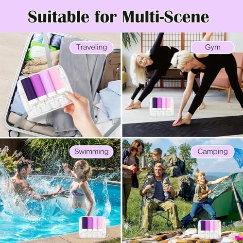 Redfly 17PCS Travel Bottles for Toiletries, TSA Approved Travel Size Containers, Leak Proof Travel Containers for Toiletries, Silicone Travel Kit for Shampoo, Conditioner, Lotion & Creams Purple - Image 6