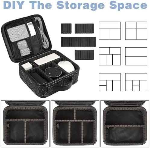 MATEIN Cord Organizer Bag, Large Electronics Organizer Travel Case Cable Storage for Electronic Accessories, Shockproof Portable Double Layer Tech Bags for Power Bank, Charging, Tablet(Up to 12.1inch) - Image 3