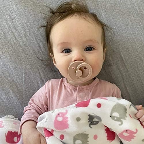 EVERYDAY KIDS Large Ultra Soft Gray and Pink Elephant Minky Baby Blanket for Girls Mink and Sherpa Toddler and Baby Girl Blanket Measures 30 x 40”; Trendy Animal Elephant Baby Nursery Decor - Image 4