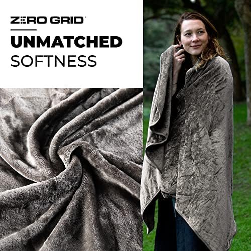 Zero Grid Premium Lightweight Wearable Super Soft Travel Blanket with Neck Snaps, Cozy Footpockets and Zipper Pouch, Compact Airplane with Luggage Strap Travel Blanket and Pillow Set - Image 3