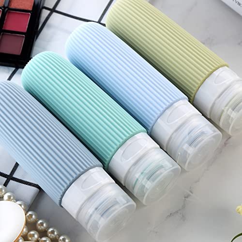 Travel Bottles for Toiletries, Tsa Approved 3oz Portable Travel Bottles, BPA Free Leak Proof Squeezable Silicone Travel Size Containers, Travel Accessories with Clear Toiletry Bag (4 Pack) - Image 5