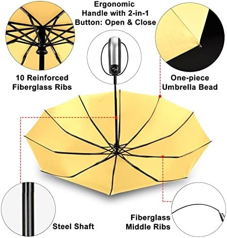 TradMall 2 Pack Travel Umbrella Windproof 46/56 Inches Large Canopy Reinforced Fiberglass Ribs Auto Open & Close - Image 4