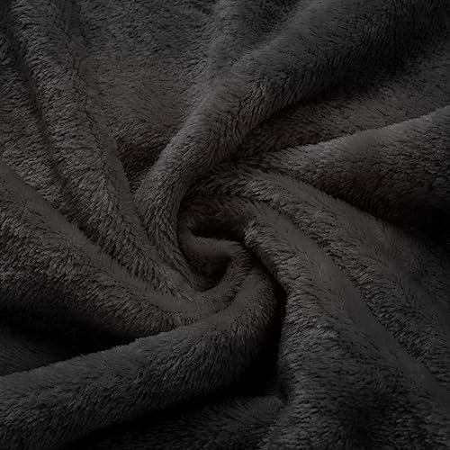 Excervent Travel Blanket 2 in 1 Soft Flannel Airplane Throw Blankets in Soft Bag Pillow case with Hand Luggage Belt, 65x40inch, Black - Image 6