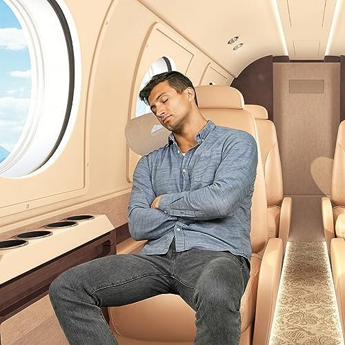 BlueHills Travel Blanket Pillow Rolled Premium Soft Plush Airplane Throw Traveler Essentials Gift Compact in a Bag 70X48 inches Long Car Plane Flight Portable Beige R06 - Image 7
